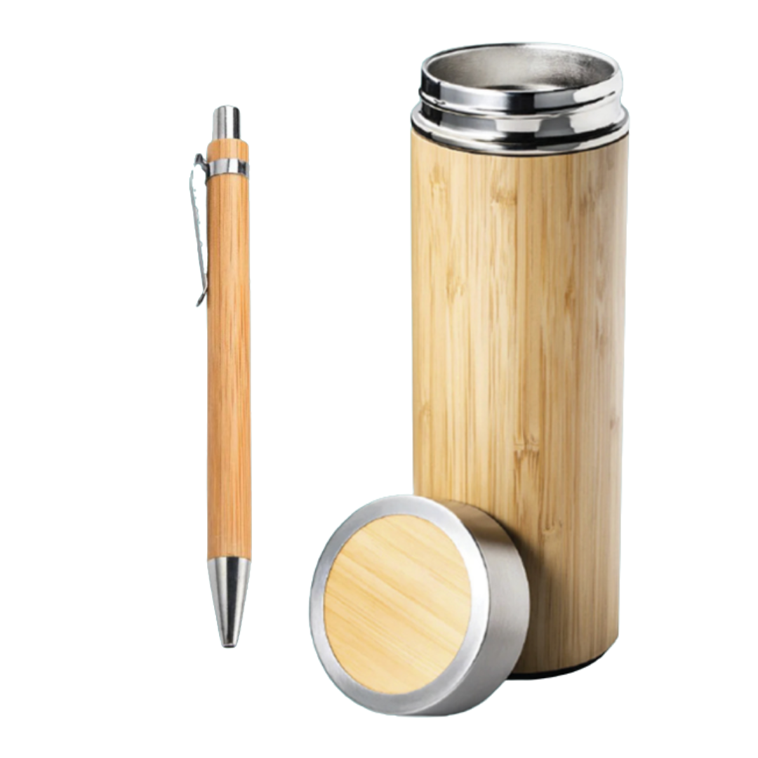 Delta Corporate Gift Set Bamboo Pen and Tumbler for business procurement